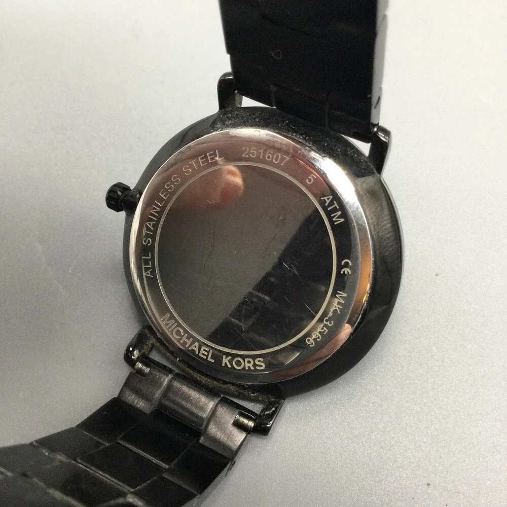 Michael Kors Jaryn Womens Watch 38mm Black Dial Crystals MK-3546 New Battery 6" - Picture 12 of 15